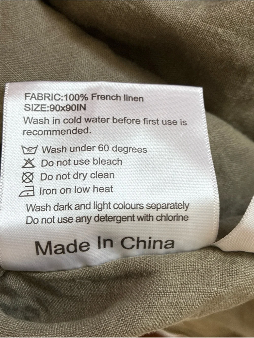 XZ XIFA Olive Green Linen Duvet Cover Full Queen 100% Washed French Flax Linen